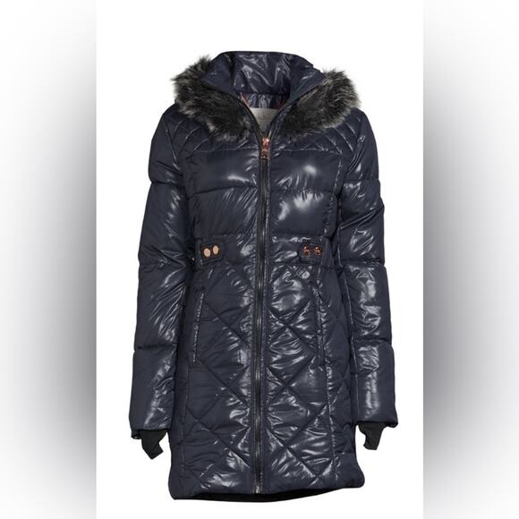 Nicole Miller NM125X Navy Blue Puffer Coat Size 2XL - Picture 1 of 13